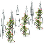 Relaxdays - 6x obélisques de jardin pour roses, sur pied, tuteur plantes grimpantes, colonne, métal, ... Relaxdays - 6x obélisques de jardin pour roses, sur pied, tuteur plantes grimpantes, colonne, métal, ...