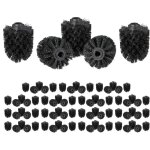 Lot de 80 ttes de rechange pour brosse wc, orifice intrieur 12 mm, diamtre 8 cm, plastique, noir