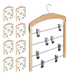 9x cintre multiple en bois pour robes pantalons lot de 1  3 antidrapant hxlxp: 45, 5 x 39 x 2, 5 cm ...
