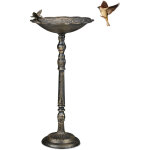 Relaxdays abreuvoir en fonte, bain avec pied pour oiseaux sauvages, jardin, design antique, 74, 5 cm ...