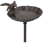 Abreuvoir � oiseaux sur pied, en fonte, 100 cm, r�sistant gel et pluie, style classique et baroque, brun ...