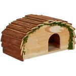 Abri pour hrisson, bois & mousse, avec sol, pour le jardin, hxlxp: 18 x 34 x 17 cm, nature - relaxdays ...
