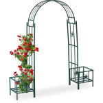Relaxdays - arcade de rosiers, pergola plantes grimpantes, 2 bacs jardinière, hxlxp 226 x 204 x 45 cm, ... Relaxdays - arcade de rosiers, pergola plantes grimpantes, 2 bacs jardinière, hxlxp 226 x 204 x 45 cm, ...