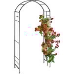Relaxdays - arche � rosiers en m�tal, portail de jardin, hxlxp : 224 x 110 x 41 cm, r�tro, tuteur plantes ...