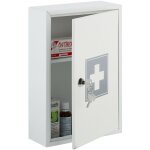 Relaxdays - armoire � pharmacie, verrouillable, 2 niveaux, acier, hxlxp: 32x21, 5x8 cm, accrocher, blanc ...