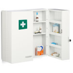 Relaxdays - armoire  pharmacie xxl, verrouillable, 11 tagres, acier, hxlxp : 53 x 53 x 21, 5 cm, douple ...
