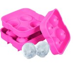Relaxdays bac � gla�ons, lot de 2, silicone r�utilisable, compartiments de diam�tre 4, 5 cm, rose