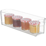 Bac de rangement, organiseur de cuisine étroit avec poignées, pour aliments, 10 x 11 x 37, 5 cm, transparent ... Bac de rangement, organiseur de cuisine étroit avec poignées, pour aliments, 10 x 11 x 37, 5 cm, transparent ...