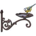 Bain d'oiseaux, en fonte de fer. montage mural, r�cipient qui prend la forme d'une feuille, antique, ...