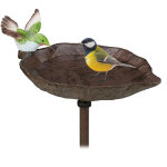 Bain d'oiseaux, fonte de fer,  planter, avec piquet, dcoration, hauteur : 1 m, pour le jardin, marron ...