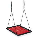 Balançoire nid d'oiseau, enfants et adultes, charge maximum 100 kg, rectangulaire, lxp : 103x77 cm, rouge ... Balançoire nid d'oiseau, enfants et adultes, charge maximum 100 kg, rectangulaire, lxp : 103x77 cm, rouge ...