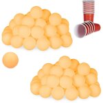 Relaxdays - balles de ping - pong, lot de 96, accessoires en plastique, sans inscriptions, tennis de ...