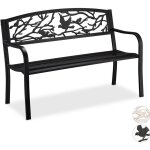 Relaxdays - banc de jardin, motif oiseau, 2 si�ges, vintage, jardin et balcon, acier, h x l x p : 87 ...