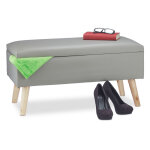 Relaxdays - banc de rangement banquette similicuir coffre 40 litres 4 pieds pouf tabouret hxlxp: 40 x ...
