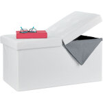 Relaxdays - banquette, avec espace de rangement, pliable, apparence en cuir, couvercle rabattable, banc ...