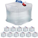 Relaxdays - bidons d'eau en lot de 12, 20 l, pliant, robinet, poignées, jerrycan, plastique sans bpa, ... Relaxdays - bidons d'eau en lot de 12, 20 l, pliant, robinet, poignées, jerrycan, plastique sans bpa, ...