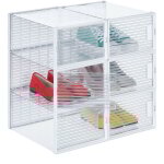 Relaxdays bo�tes � chaussures, lot de 6, empilables et pliables, bo�te rangement, pointure 45, plastique, ...