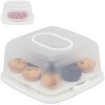 Bote  gteau, carre, portable pour muffins, lavable  la machine,  brownies, hlp 16x34x32, 5cm, couleurs ...