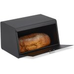 Relaxdays - bo�te � pain en acier inoxydable, viennoiseries, hxlxp: 20, 5x34, 5x23, 5 cm, pour la conservation ...