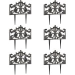Relaxdays - bordure de jardin, lot de 6 �l�ments, fonte de fer, cl�ture en m�tal, piquet, antiquit�s, ...