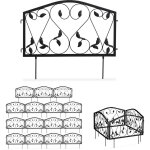 Relaxdays - bordure potager, 16 lments, clture jardin, fer, antique, design feuilles, h x l : 33 x ...