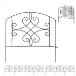 Relaxdays - bordure potager, clture jardin 8 lments, mtal, ornements antiques, h x l : 32 x 186 cm, ...