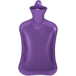 Relaxdays bouillotte, 2 litres, sans housse, enfants & adultes, caoutchouc, chaufferette avec bouchon ...