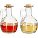 Bouteille huile et vinaigre lot de 2, avec bouchon de liège, rond pour huile & vinaigre, 180 ml, transparent ... Bouteille huile et vinaigre lot de 2, avec bouchon de liège, rond pour huile & vinaigre, 180 ml, transparent ...