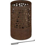 Relaxdays - brasero avec pare - �tincelles, tisonnier et grille de foyer, ext�rieur, h x d : 60x37 cm, ...