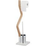 Relaxdays brosse wc et dérouleur papier, ensemble autonome, bois et acier, hlp 75 x 18, 5 x 18, 5 cm, ... Relaxdays brosse wc et dérouleur papier, ensemble autonome, bois et acier, hlp 75 x 18, 5 x 18, 5 cm, ...