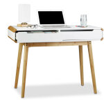 Relaxdays bureau avec tiroirs en bois table ordinateur coiffeuse table maquillage coins arrondis bureau ...