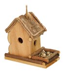 Cabane � oiseaux d�corative, en bois, � suspendre, hxlxp : 21 x 21 x 12, 5 cm, pour balcon et jardin, ...
