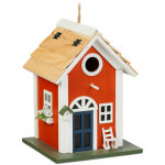 Cabane  oiseaux rustique, dcorative, en bois, suspendre, h x l x p : env. 25 x 18, 5 x 18, 5 cm, multicolore ...