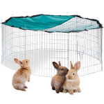 Cage extrieur lapin xl, avec filet, enclos pour rongeurs, avec protection contre le soleil,  145 cm, ...