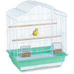 Relaxdays cage  oiseaux, mtal, pour de petits canaris, perchoirs & mangeoires, hlp 56, 5 x 46, 5 x ...