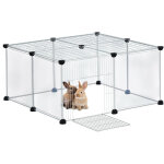 Cage pour petits animaux de compagnie, 37 x 75 x 75 cm, enclos avec une porte et une protection blanche ...