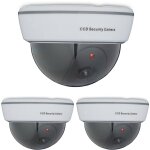 Caméra factice en dôme, lot de 3, lumière led clignotante, intérieur & extérieur, dissuader intrus, surveillan ... Caméra factice en dôme, lot de 3, lumière led clignotante, intérieur & extérieur, dissuader intrus, surveillan ...