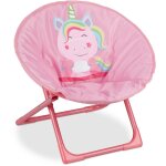 Fauteuil pour enfant, pliant, licorne, h x l x p : 47 x 50 x 48 cm, pour int�rieur ou ext�rieur, rose ...