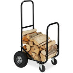 Relaxdays - chariot pour bûches en bois, en acier, 107, 5 x 52 x 58 cm, sur 2 roues et 2 roulettes, capacité ... Relaxdays - chariot pour bûches en bois, en acier, 107, 5 x 52 x 58 cm, sur 2 roues et 2 roulettes, capacité ...