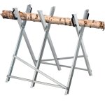 Relaxdays chevalet de sciage, pour couper le bois, pliable, support trononneuse, acier, hxlxp: 80 x ...