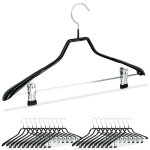 Relaxdays cintres pour costumes rev�tement antid�rapant m�tal 42 cm lot de 20, noir