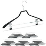 Cintres pour costumes revtement antidrapant mtal 42 cm lot de 50, noir - relaxdays