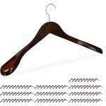 Cintre �paule large, set de 100, cintre en bois, vestes, costumes, crochet 360�c, brun fonc� - relaxdays ...