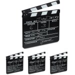 Clap de cin�ma, lot de 4, hollywood, film, clapet, couper les sc�nes, inscription, d�co, hxlxp: 26 x ...