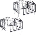 Relaxdays - cl�ture d�corative de jardin en m�tal, 8 panneaux ext�rieurs avec ornements, bordure de jardin ...