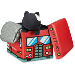 Coffre � jouets pliant, tabouret stable pour les enfants, camion de pompier, h x l x p : env. 32 x 48 ...