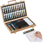 Coffret pour peinture, avec 56 pièces, gomme et aiguisoir, en bois, crayons à mine et couleur, aquarelle ... Coffret pour peinture, avec 56 pièces, gomme et aiguisoir, en bois, crayons à mine et couleur, aquarelle ...