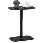 Relaxdays console, acier, verre, table bout de canap pour le salon, coins arrondis, hxlxp : 54, 5 x ...