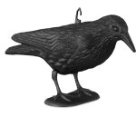 Relaxdays - corbeau de jardin anti - pigeon dcoration pouvantail oiseaux pigeon alarmistes jardin figure ...