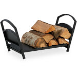 Corbeille à bûches, métal, panier bois pliable, hxlxp: 33x66x30, 5 cm, accessoire cheminée pour intérieur, ... Corbeille à bûches, métal, panier bois pliable, hxlxp: 33x66x30, 5 cm, accessoire cheminée pour intérieur, ...